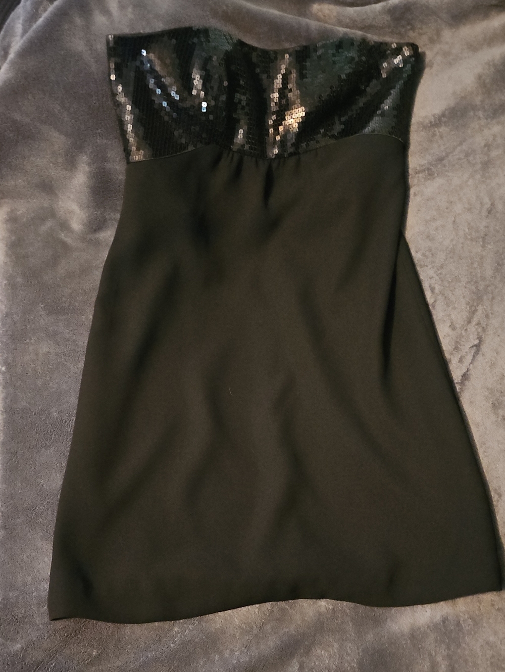 Ann Taylor Black Strapless Sequin Bodice Mini Dress